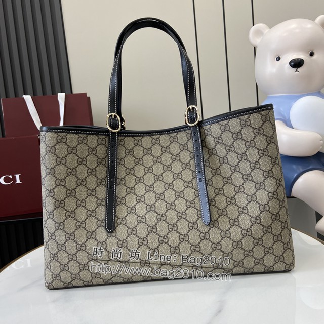Gucci專櫃古馳最新款購物袋GG圖案條紋織大號肩背包 jh1991型號：815213
